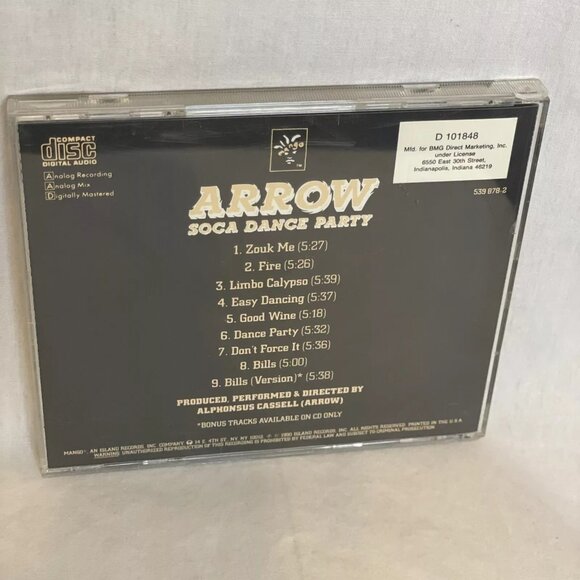 Arrow Soca Dance Party (CD, 1990) Mango 539 878-2 VG+ Reggae, Latin Album Music - Picture 2 of 7